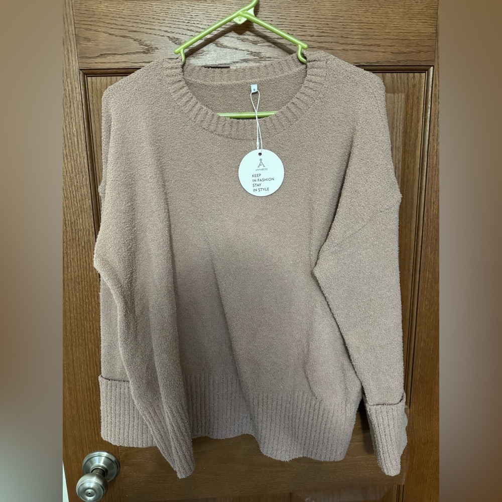 Cozy Crewneck Sweater in Tan